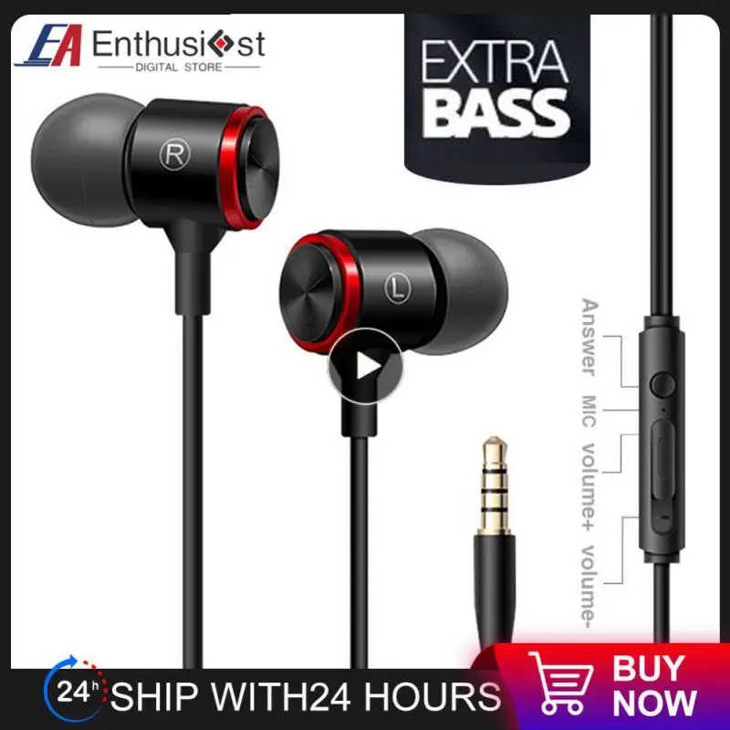

Heavy Bass Stereo Earbuds In-line Control Noise Reduction Wired Headphones E3 Model Gaming Headset Wired Earphones
