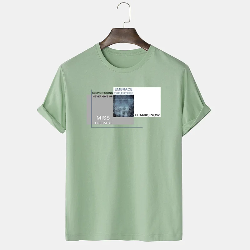 

Men Summer Casual T Shirt Cotton New Letter Round Neck Short Sleeve Casual Shirt plus size graphic t shirts