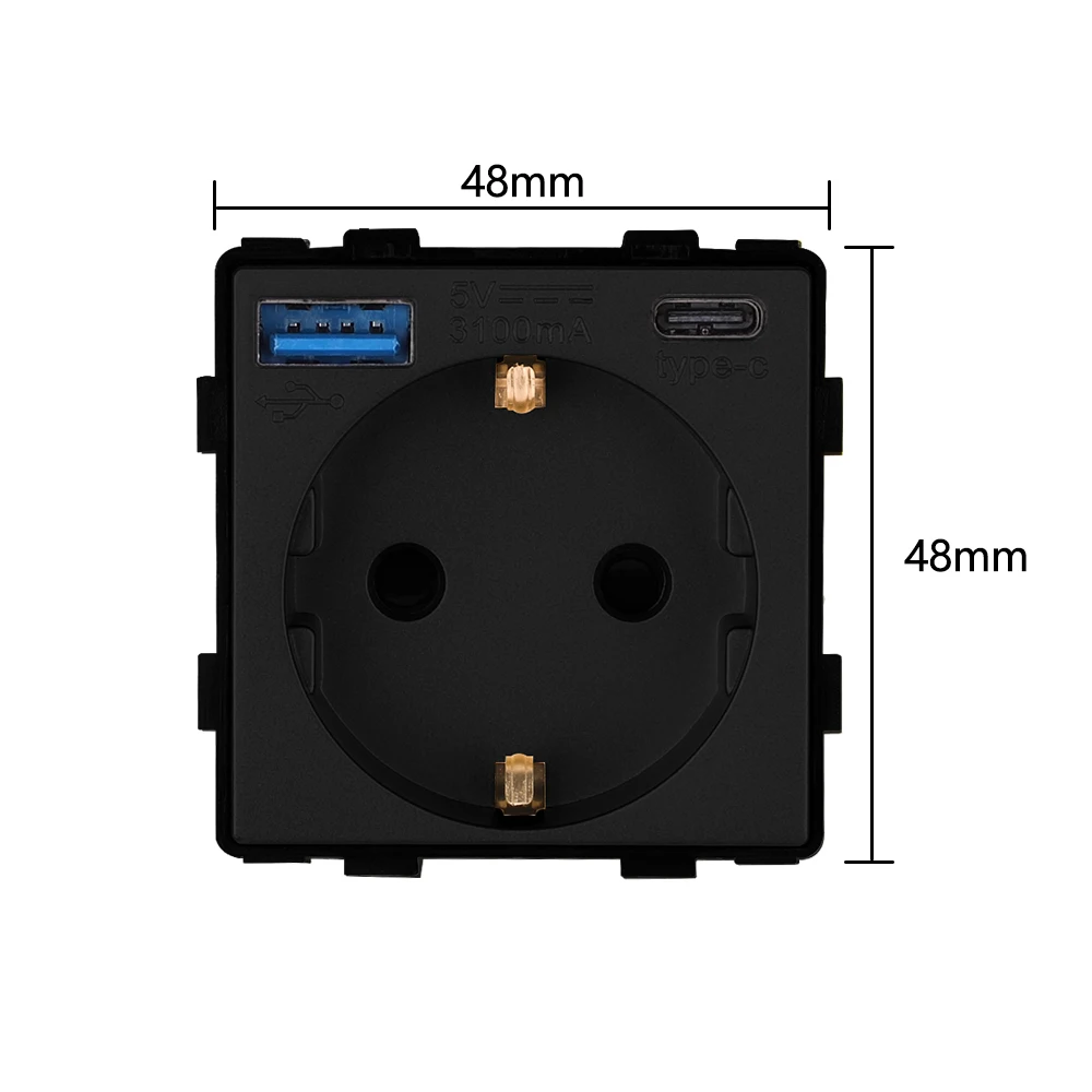 

Аксессуары для розеток USB Type-C RJ45 CAT6 TV /ST, механический кнопочный переключатель, стеклянные одинарные и двойные рамы розеток