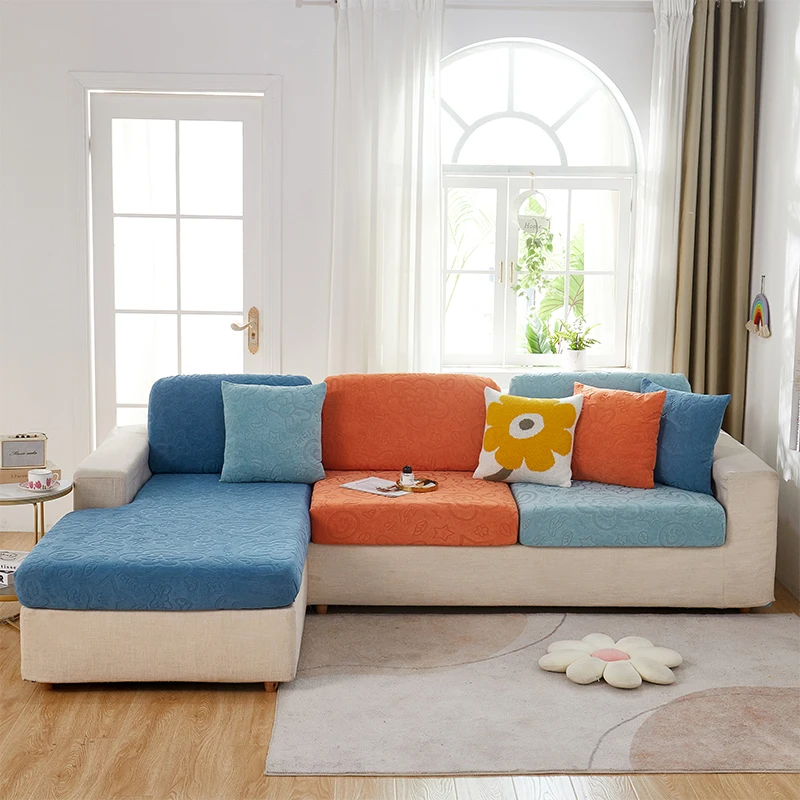 Elastic Sofa Cushion Cover For Livingroom Kids Pets Furniture Chair Protector Stretch Washable Removable Slipcover 1/2/3/4 Seats |