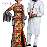 african two pcs suit for women and men couple matching set party evening clothing tradition wedding outfits wyq704