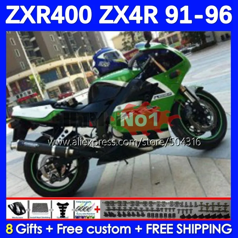 

Body For KAWASAKI NINJA ZXR-400 ZXR 400 ZX4R 113MC.65 ZXR400 91 92 93 94 95 96 1991 1992 1993 1994 1995 1996 Fairing Green stock