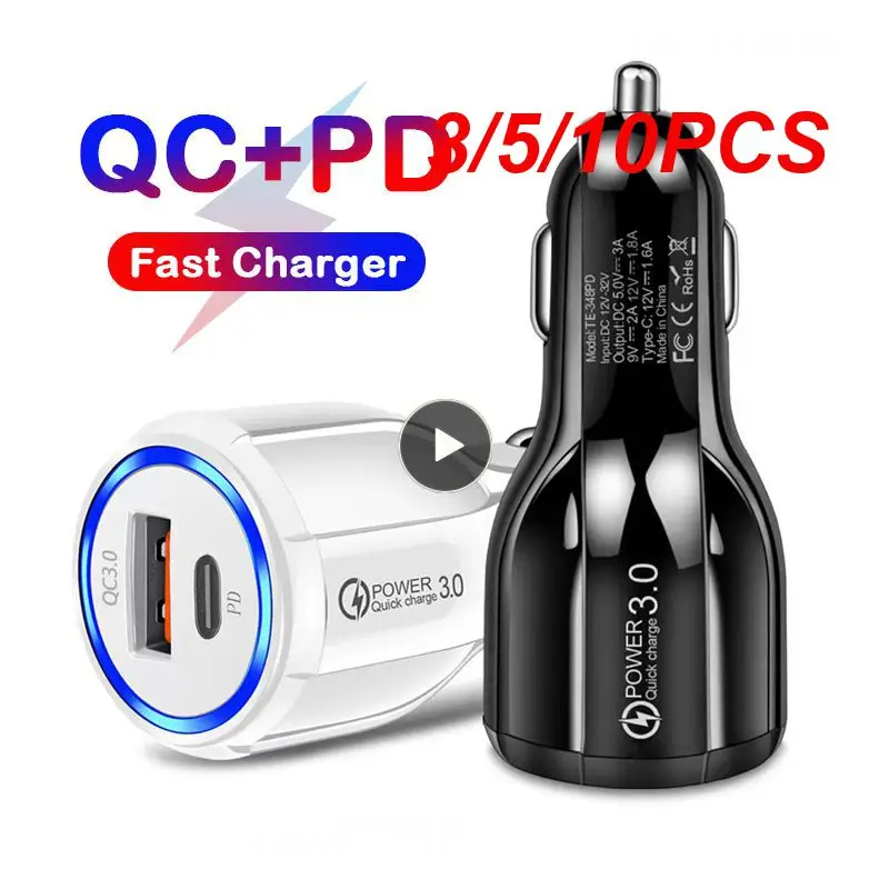 

3/5/10PCS Cigarette Lighter Universal One Trailer Two Flash Car Charger Adapter Portable Multifunctional Car Charger