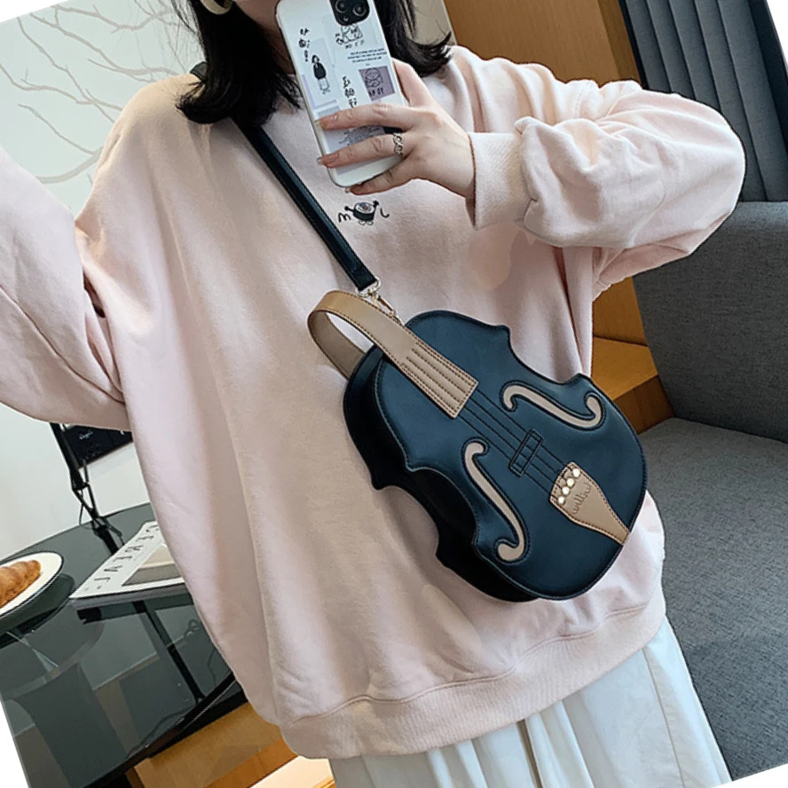 

New Fashion Pu Leather Women's Backpack Designer Female Violin Shoulder Crossbody Bags Brand Luxury Handbag Shopper Purse bolsos