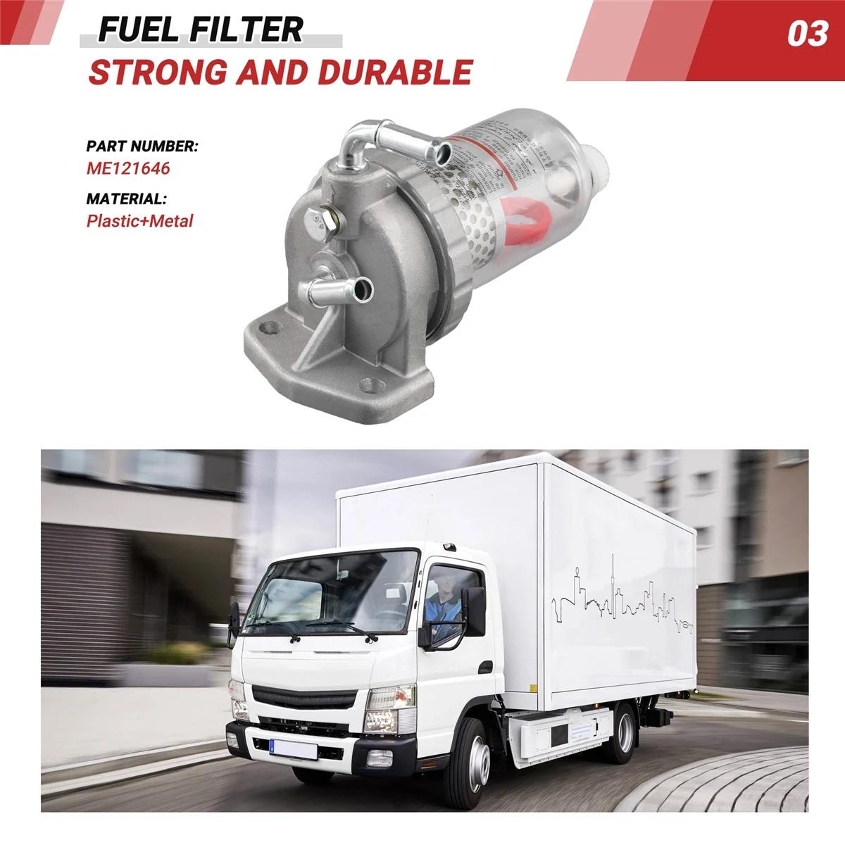 Фото A91R-Truck Масло Водоотделитель Топливный Фильтр ME 121646   Для Mitsubishi Fuso FV515 F380 PS380 FP380 8DC9 6D24 6M70 FV51J CANTER №5