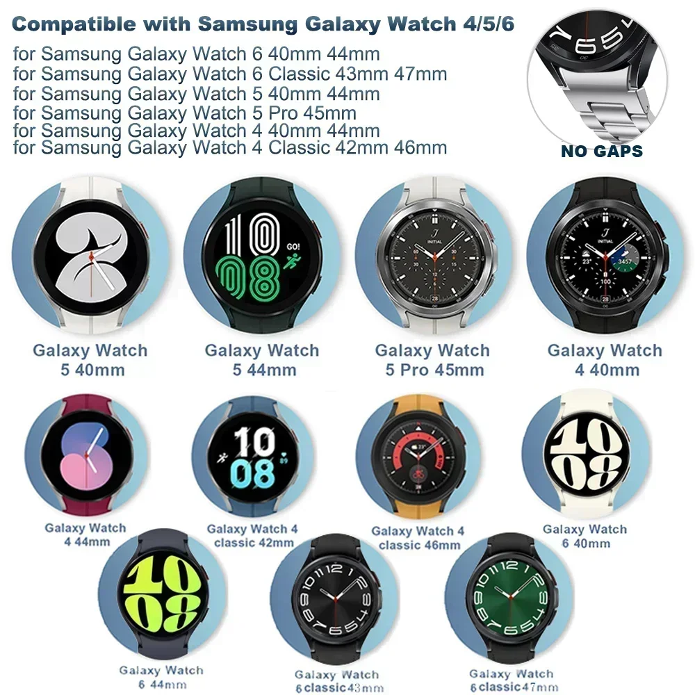 Быстросъемный Кожаный Ремешок Для Часов Samsung Galaxy Watch 6/5/4 Classic Без Зазора
