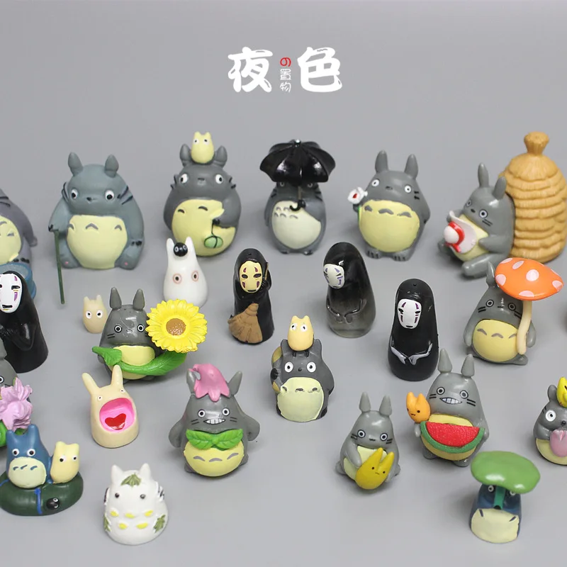 Studio Ghibli Anime Totoro Multiple Forms Faceless Man Figures Desk Ornaments Miyazaki Hayao Model Fairy Garden Miniatures Decor |