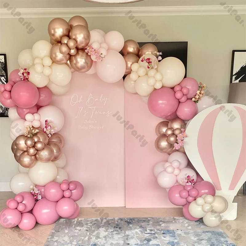 

163pcs Pink Balloon Garland Kit Lilac Pink and Champagne Balloon Arch Wedding Bridal Shower Girls Birthday Party Decor Supplies