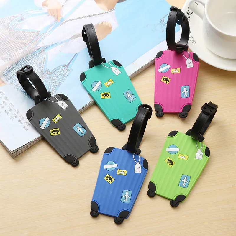

Fashion Silicone Luggage Tag Suitcase Address Holder Baggage Boarding Tag Portable Label Women Men Travel Accessories