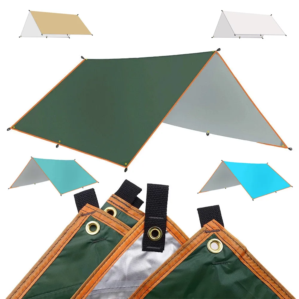 

5x3m 4x3m Tarp Tent Awning Waterproof Shade Ultralight Garden Canopy Sunshade Outdoor Camping Beach Sun Shelter Hammock Rain Fly