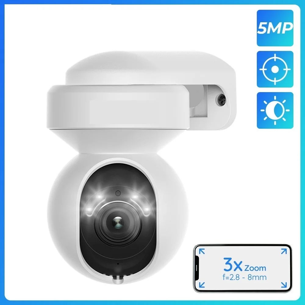 

E1 Outdoor 5MP WiFi Camera Human/Car Detection PTZ 2-Way Audio Color Night Vision Home Video Surveillance