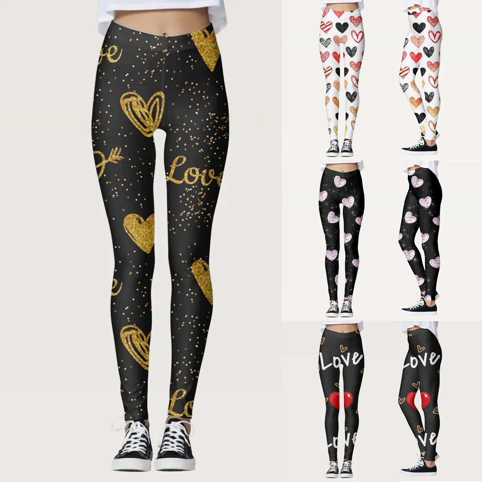 

Женские штаны с принтом Love на заказ, леггинсы для бега, рождественские женские тренировочные штаны с Сантой, туники