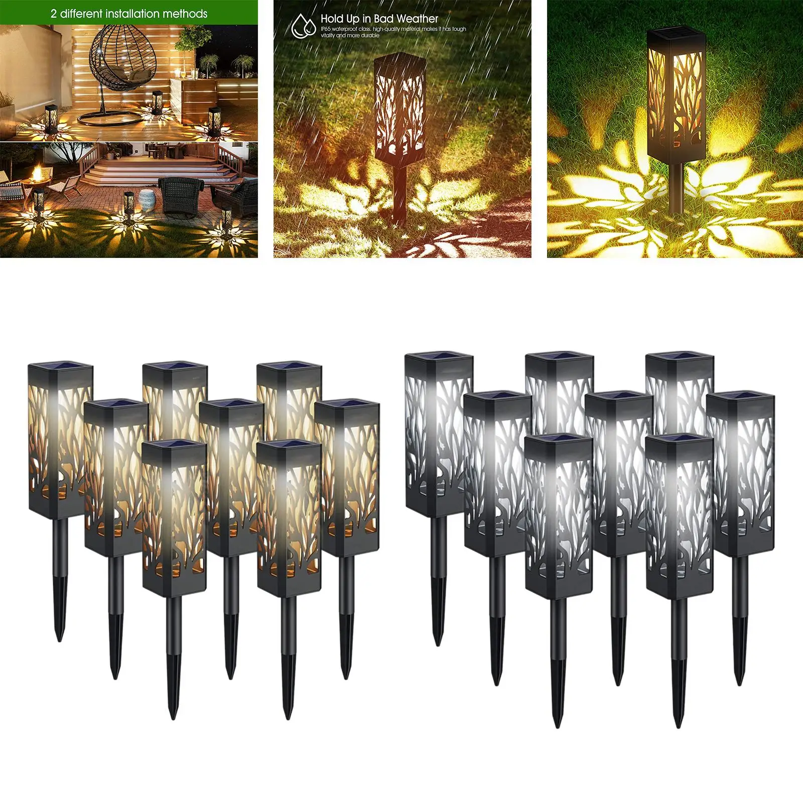 8x LED Solar Light, Waterproof Landscape Lights Solar Pathway Lights, for Walkway Decoration