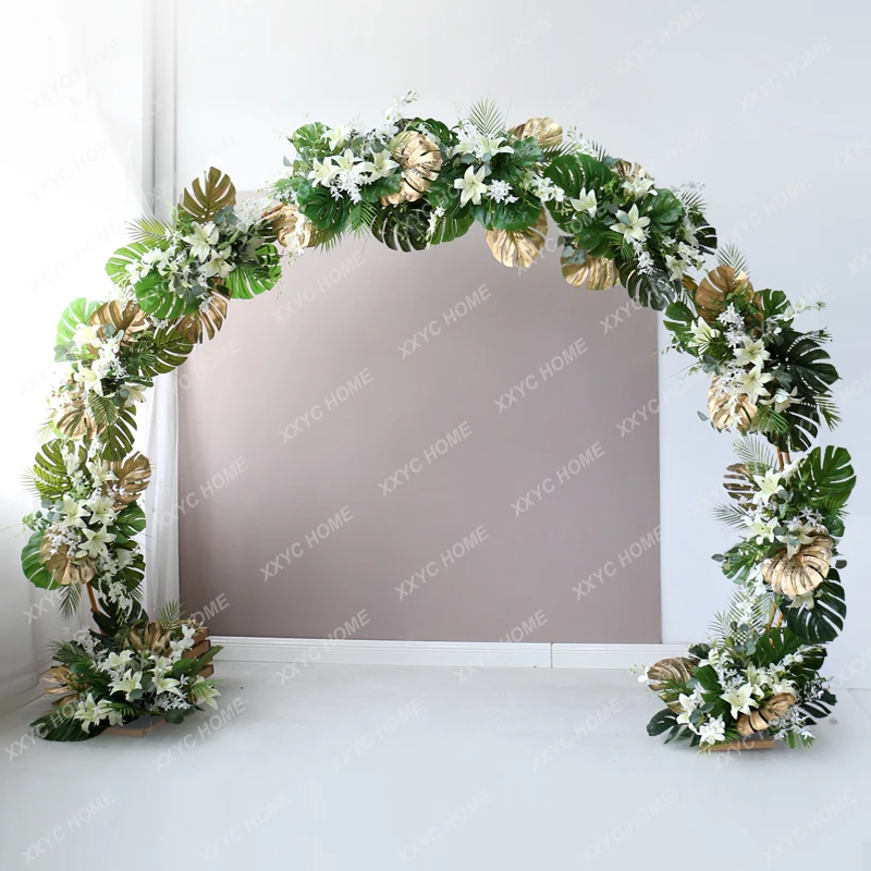 Тропический Мори стиль монстера декоративная круглая АРКА Свадебные цветы