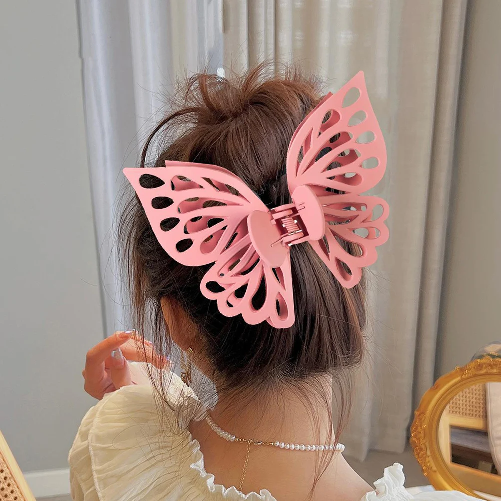 

Women Extra Large Hair Claw Clips Hollow Double Layer Butterfly Hairpin Hair Clip Acrylic Barrettes for Girls Hair Accessories
