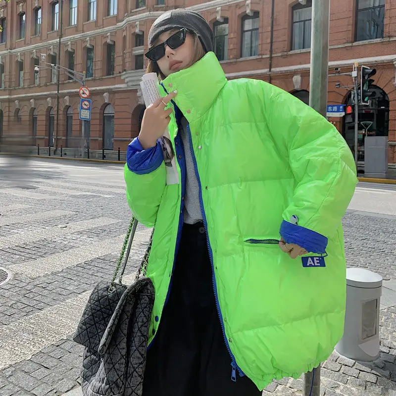 White Duck Down Down Jacket Winter Coat  Women Oversized Parka Warm Thick Loose Snowsuit Puffer Jacket Women