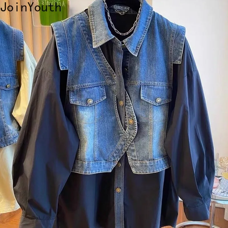 Уличная одежда блузки большого размера женские топы в стиле Харадзюку 2024 из