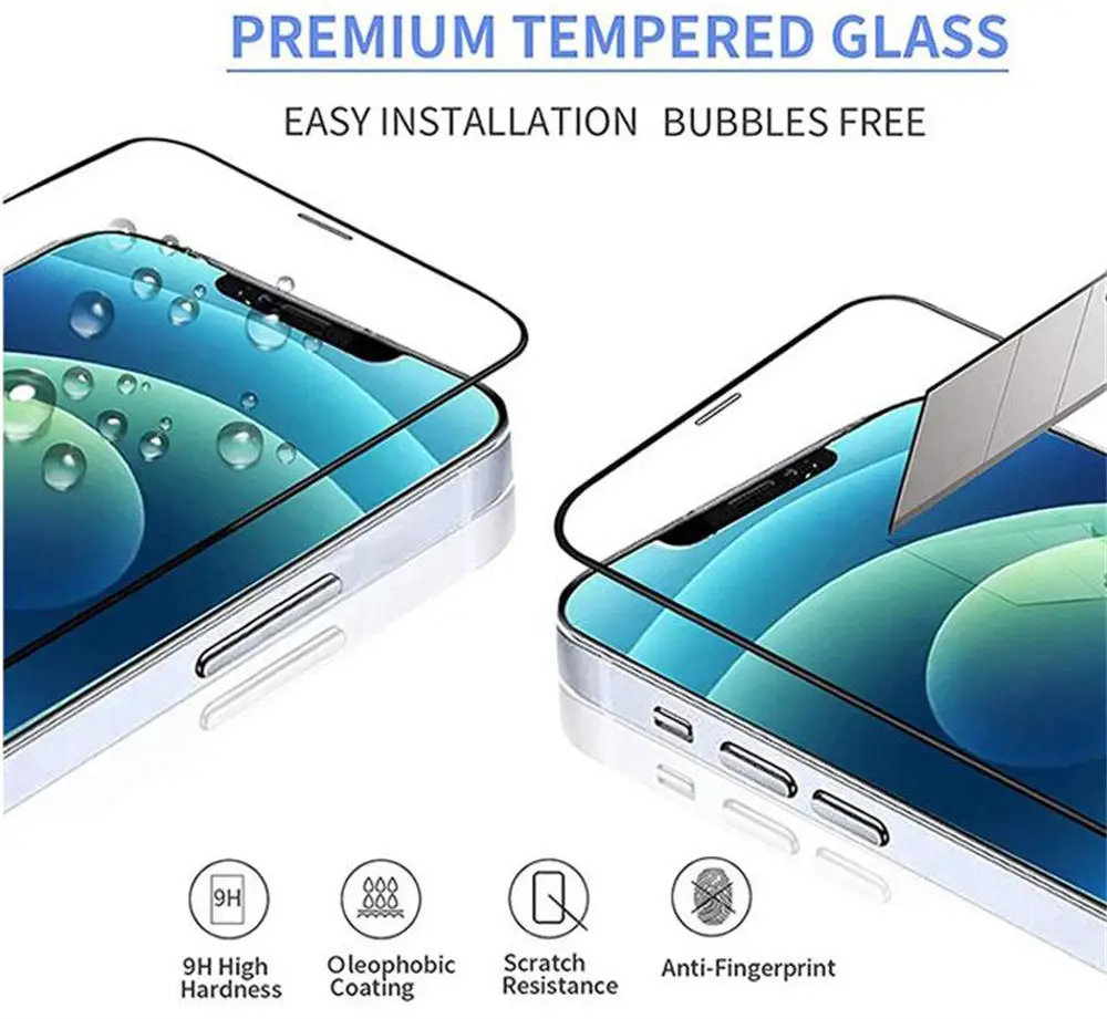 50pcs/lot 99H Hardness Full Body Curved screen Tempered Glass screen protector For IPhone 6 7 8 Plus X XR Xs max 11 12 13 14