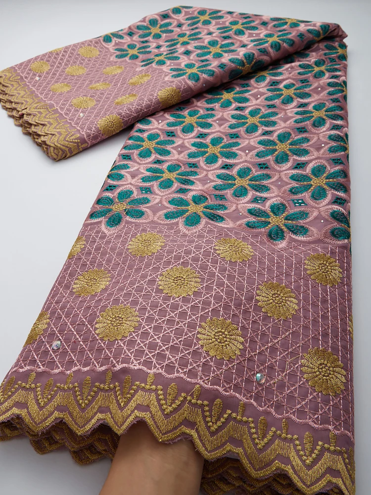 

African Lace Fabric 2022 High Quality 2.5Yards Swiss Voile Lace In Switzerland Nigerian Cotton Lace Fabrics For Wedding TY2812