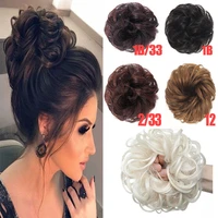 messy bun hair piece curly wavy scrunchies for womens hair updo hairpiece synthetic fake hair extensions beyond