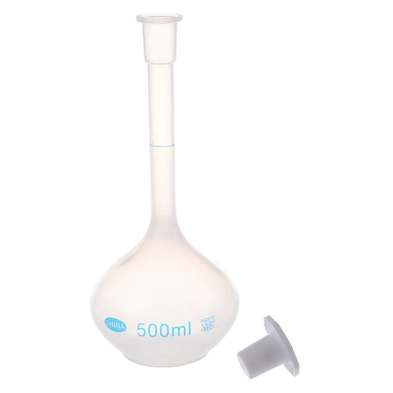 

2 Pcs 500Ml Long Neck Clear White Plastic Volumetric Measuring Flask