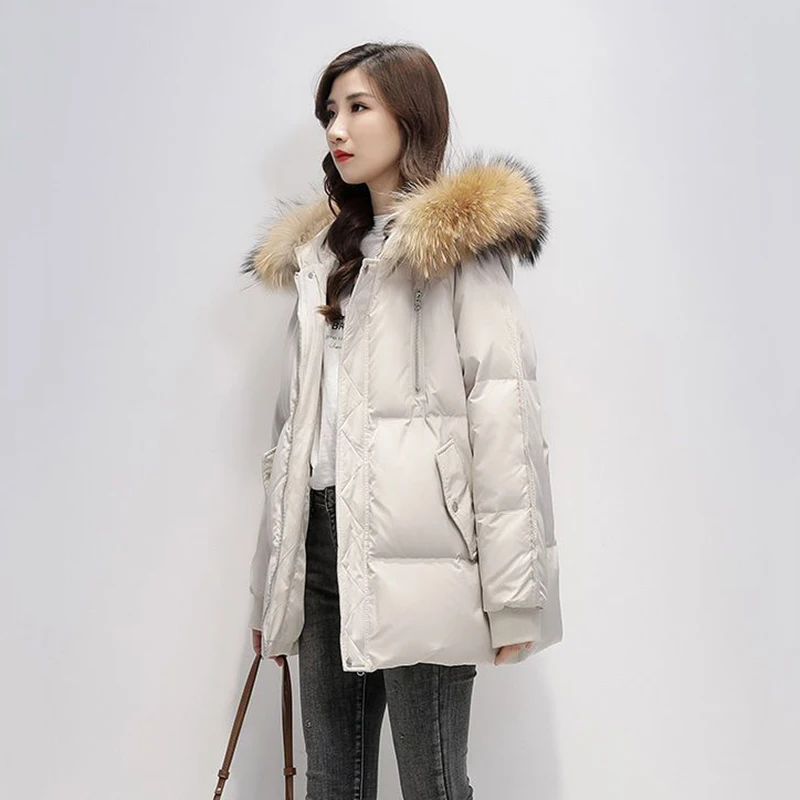 Winter Hooded Faux Fur Collar Cotton Padded Parkas Women Oversized 4xl Casual Streetwear Outwear Korean Loose Windproof Jackets