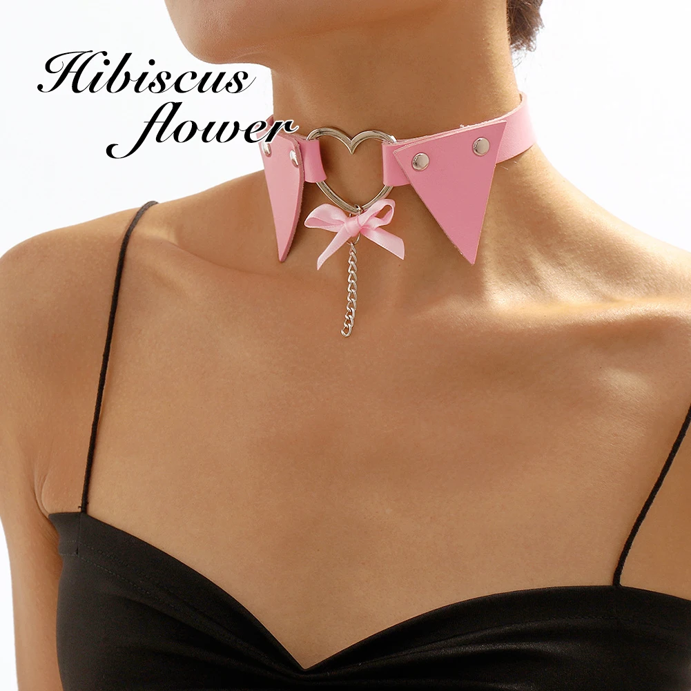 

Hibiscus Flower New In Bowknot Choker Y2k Punk Black Pink Necklaces Gifts Advanced Sense Necklace for Women Free Shipping 2023