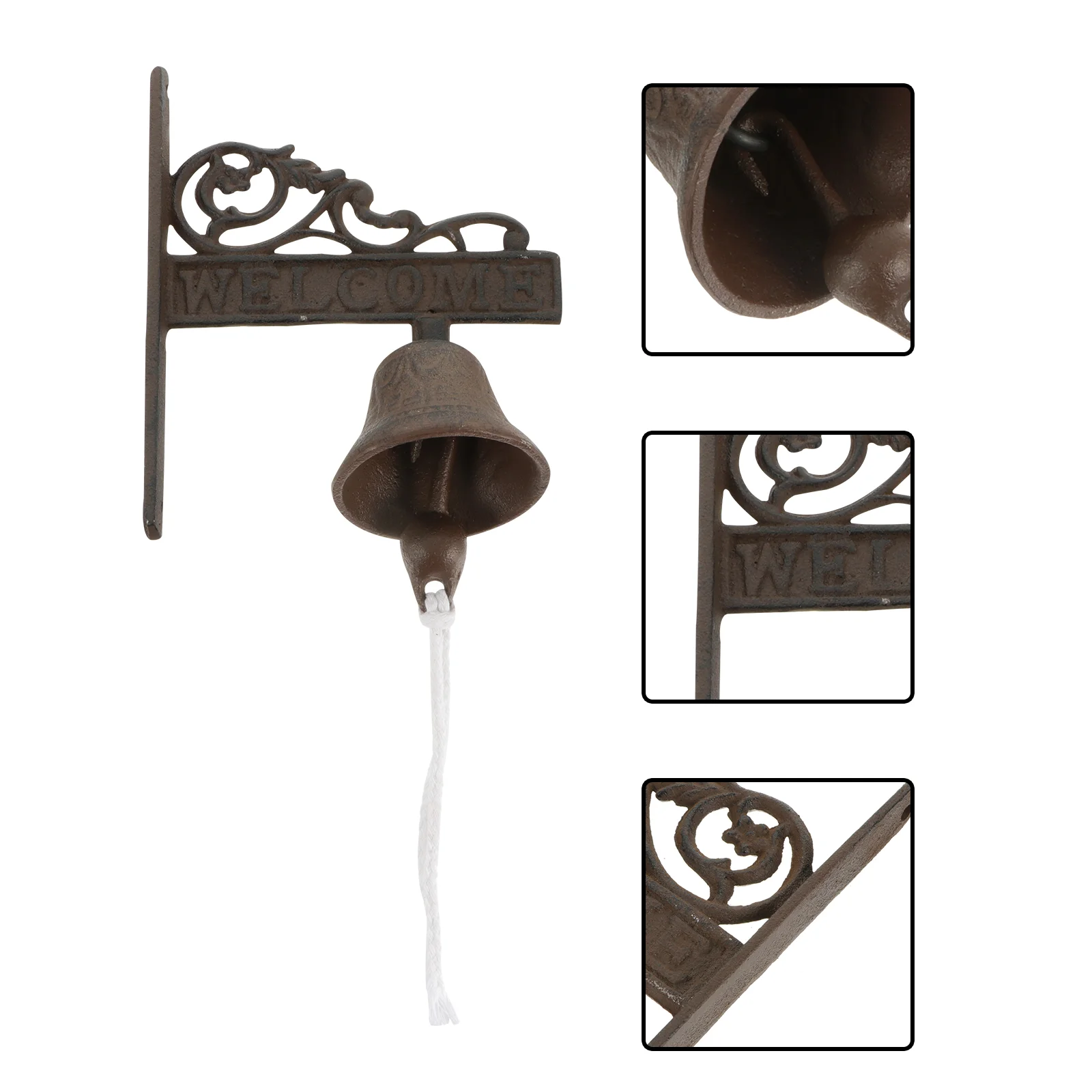 

Bell Doorbell Iron Bells Shaking Cast Door Rustic Style Gate Garden Decor Wall Dinnercountry Manually Traditional Chimes Wind