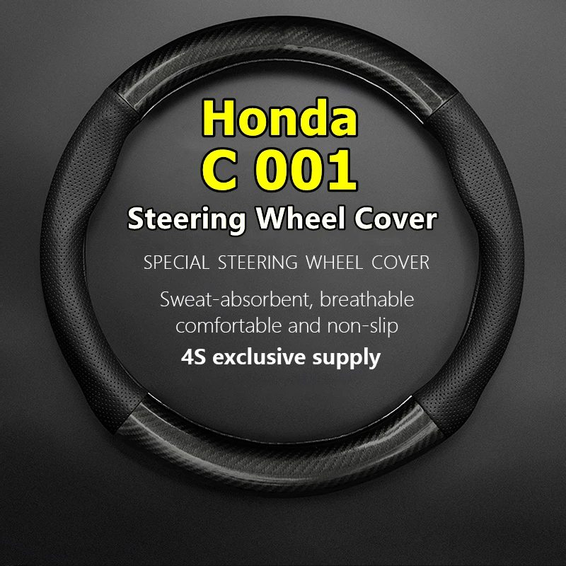 

For Honda C 001 C001 Steering Wheel Cover Genuine Leather Carbon Fiber Leather Cover