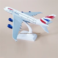 20cm metal alloy plane model air british airways airbus 380 a380 aircraft airlines airplane model w stand