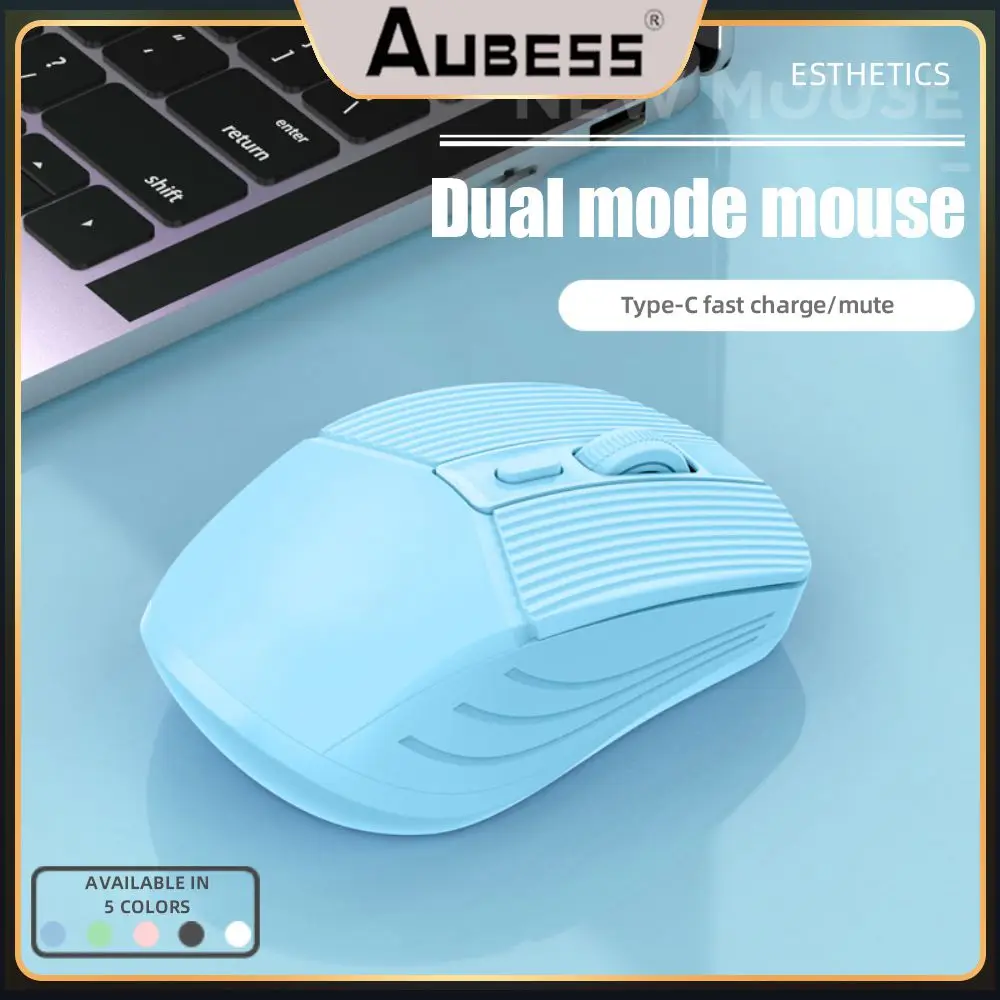 

500mah Silent 5.2 Mice Non-slip Pc Mause With Usb Receiver Dual-mode Tablet Laptop Mice Office Accessories 4 Keys 10m