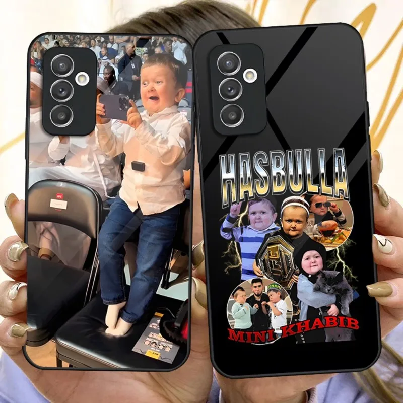 

Funny Hasbulla Phone Case For Samsung A52 A71 A21 A22 A31 A20 A12 A51 A40 A72 A81 Galaxy A14 A54 A34 M14 Glass Design Cover