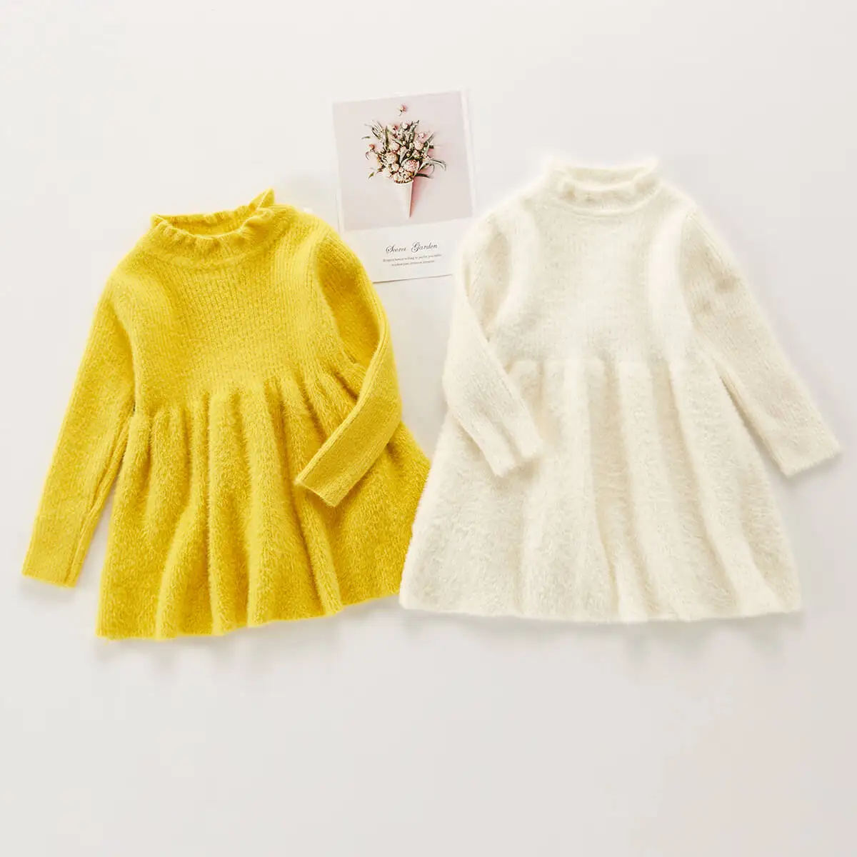 

Детское однотонное платье hibobi, платья с длинным рукавом для маленьких девочек, Детский костюм длиной до колена