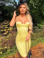 colysmo women sexy dress summer chest curve cut side ruched bodycon party dress plus size glossy satin white dress lemon