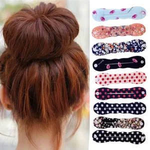 Imported 1Pcs Women Sponge Hair Twist Styling Clip Stick Bun Maker Braid Magic Tool Hair Accessories Floral P