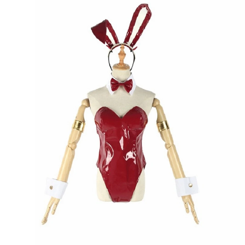Унисекс кожаный костюм для косплея из аниме Cos 02 ZERO TWO Bunny Girl Индивидуальный размер