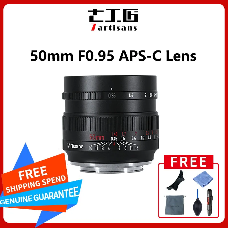 

7artisans 7 artisans MF 50mm F0.95 APS-C Large Aperture Prime Lens for Sony E Canon EOS-M Canon RF Fuji FX Nikon Z Z50 Micro 4/3
