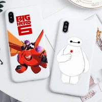 baymax big hero 6 phone case for iphone 13 12 11 pro max mini xs 8 7 6 6s plus x se 2020 xr candy white silicone cover