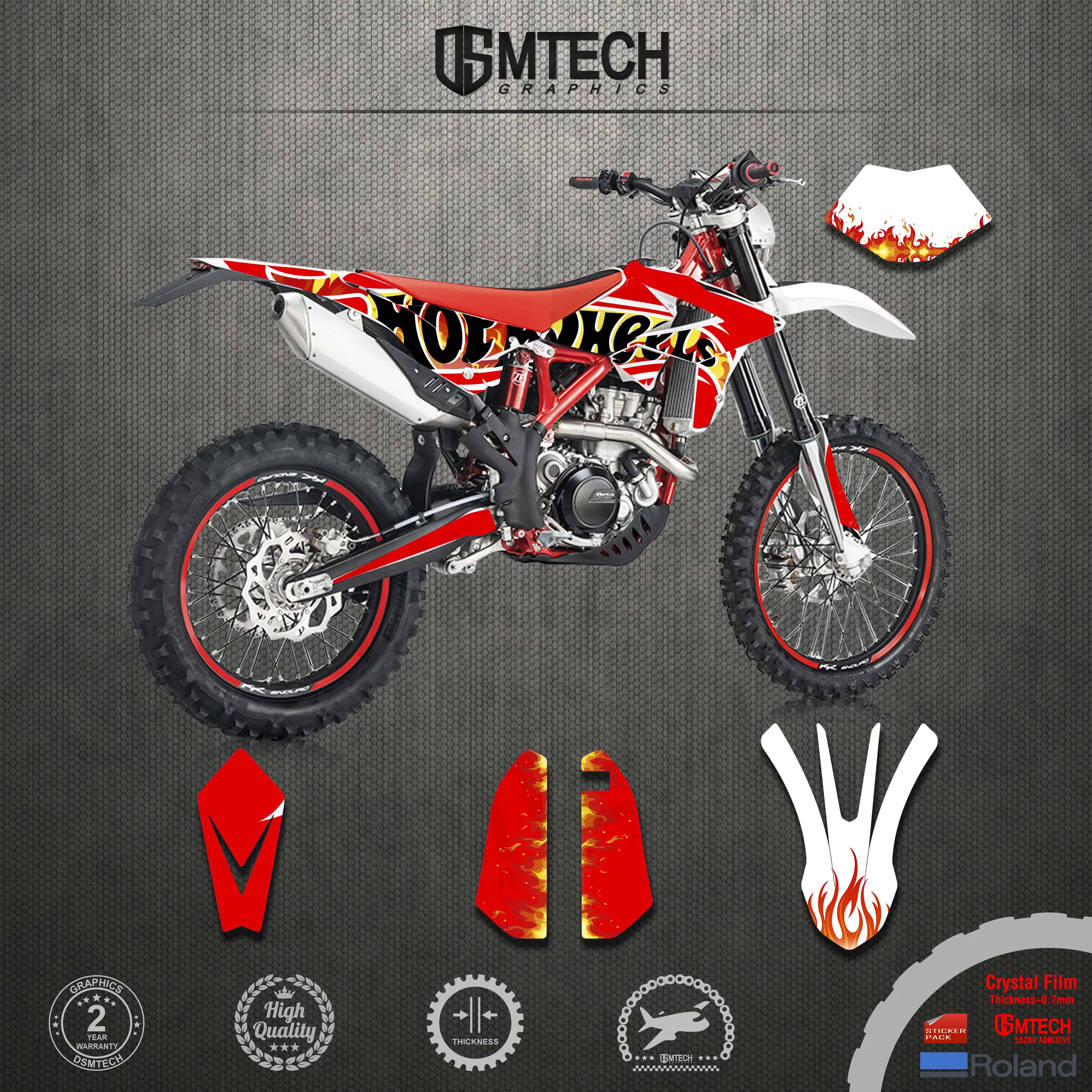 DSMTECH  Motorcycle Full Set Graphics  Decal Sticker Deco Kit For Beta RR 125 250 300 430 2018 2019  Graphics