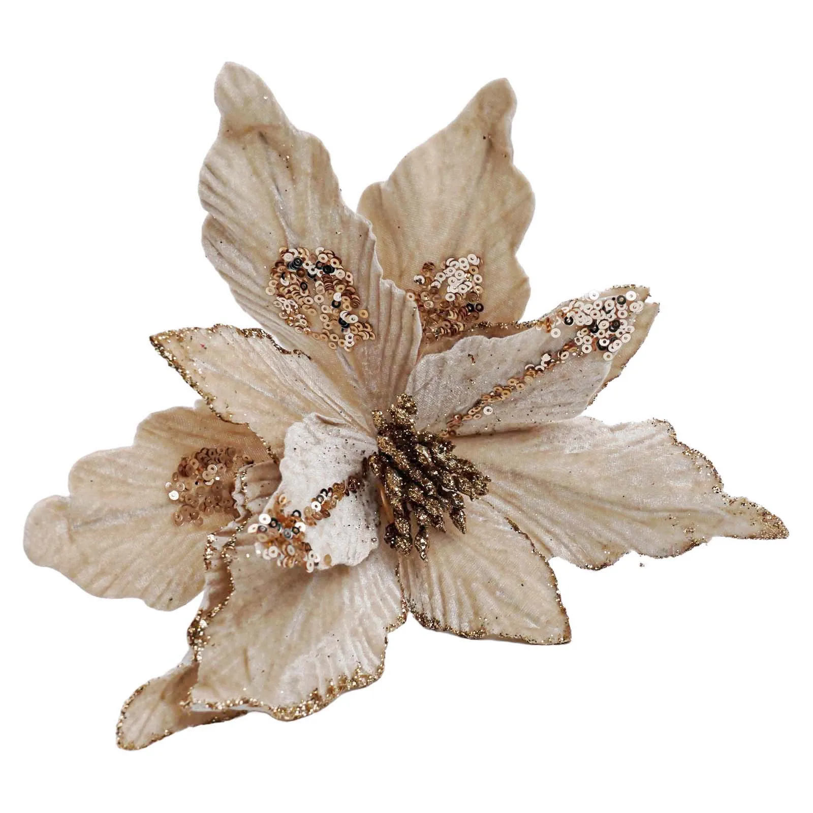 Блестящий рождественский цветок пуансеттии 26 см реалистичная рождественская