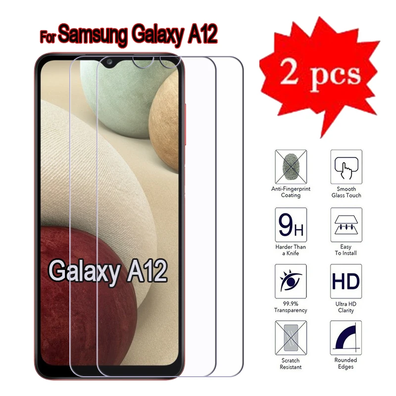 2-1 шт Для Samsung Galaxy A12 стекло SM A125F A125M A125N защитная пленка стекло для Samsung A12 A 12 Защитная крышка для переднего экрана
