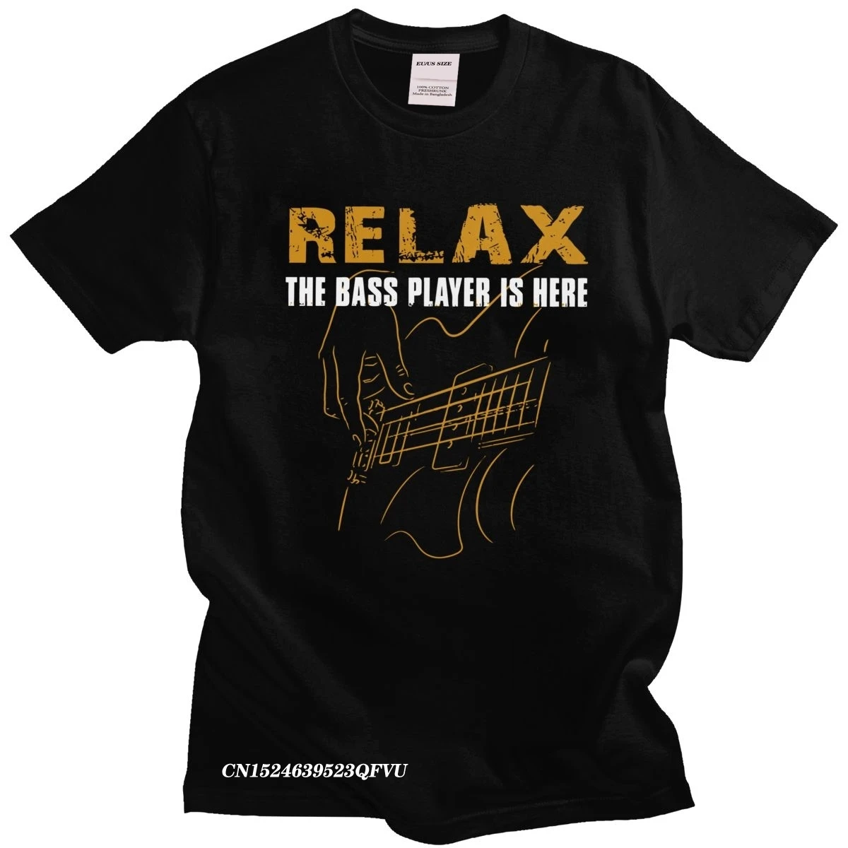 

Retro Relax The Bass Player Is Here Men Cotton Acoustic Electric Guitar T-Shirt Camisas Men Music Tee Top Clothing Gift