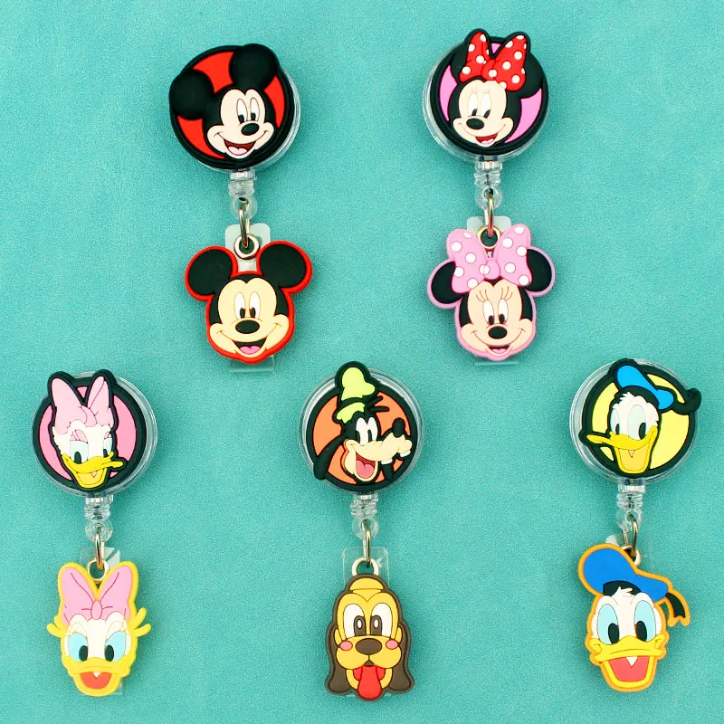 

Two Face New Donald Mickey Style Badge Reel Nurse Workers Enfermera ID Holder Retractable Name Card Holder Accessory