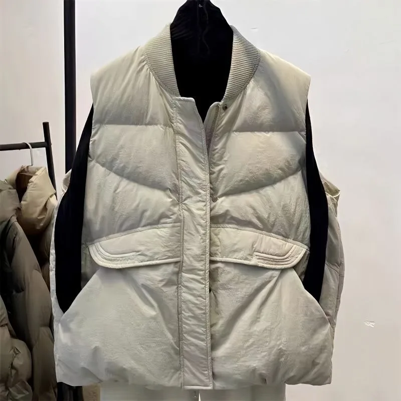 Корейская пуховая хлопковая жилетка новинка осень-зима 2024 взрывобезопасные