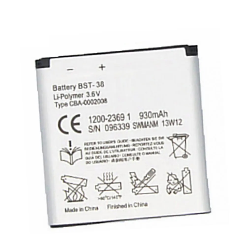 

BST-38 970mAh For Sony C510 C902 C905 S500 W760 W902 S550 U20 High quality Replacement Battery