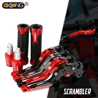 scrambler motorcycle aluminum adjustable extendable brake clutch levers handlebar hand grips ends for ducati scrambler 2015 2016