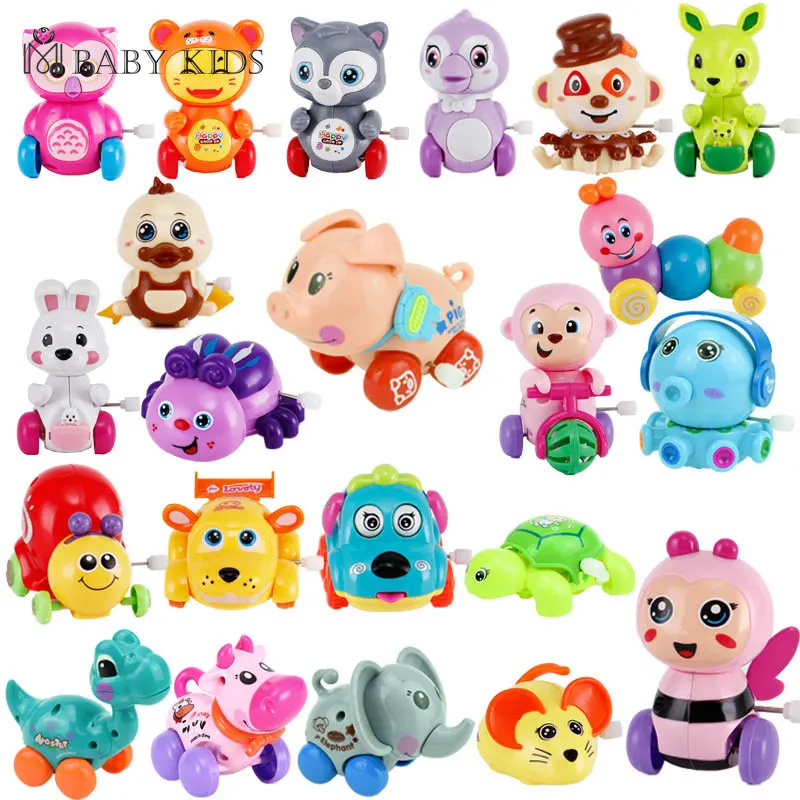 

Забавная красочная заводная Рабочая деталь, жираф, автомобиль, свинья, панда, динозавр для бега, заводная Весенняя игрушка для новорожденного ребенка, заводная игрушка