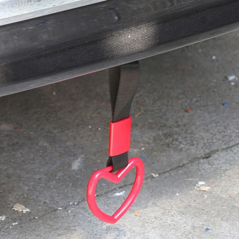 

Car JDM Round Heart Pendant Rear Bumper Warning Hanging Oranament Car Train Bus Auto Decoration