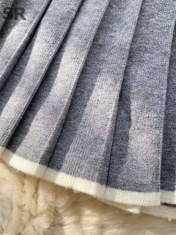 SINGREINY клетчатые комплекты в консервативном стиле женский однобортный кардиган с