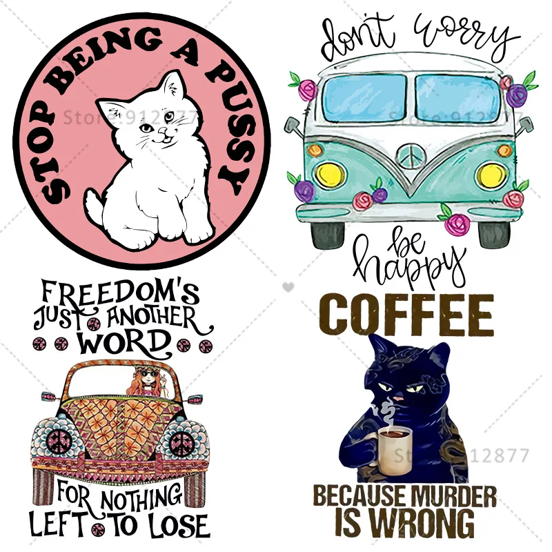 

Термоклейкие нашивки с принтом кошек, животных, домашних животных